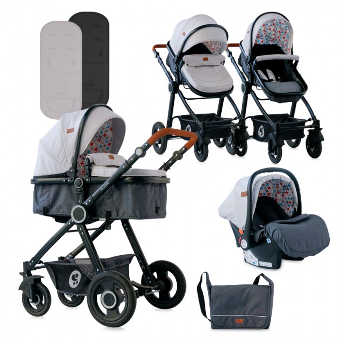Детская коляска Lorelli Alexa Set 3 в 1 Light Grey 2020