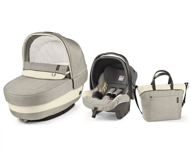 Коляска для новорожденного Peg Perego Set Elite Luxe Blue (короб, автокресло, сумка)