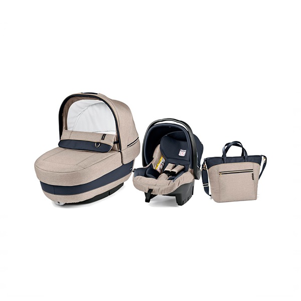 Коляска для новорожденного Peg Perego Set Elite Luxe Beige (короб, автокресло, сумка)