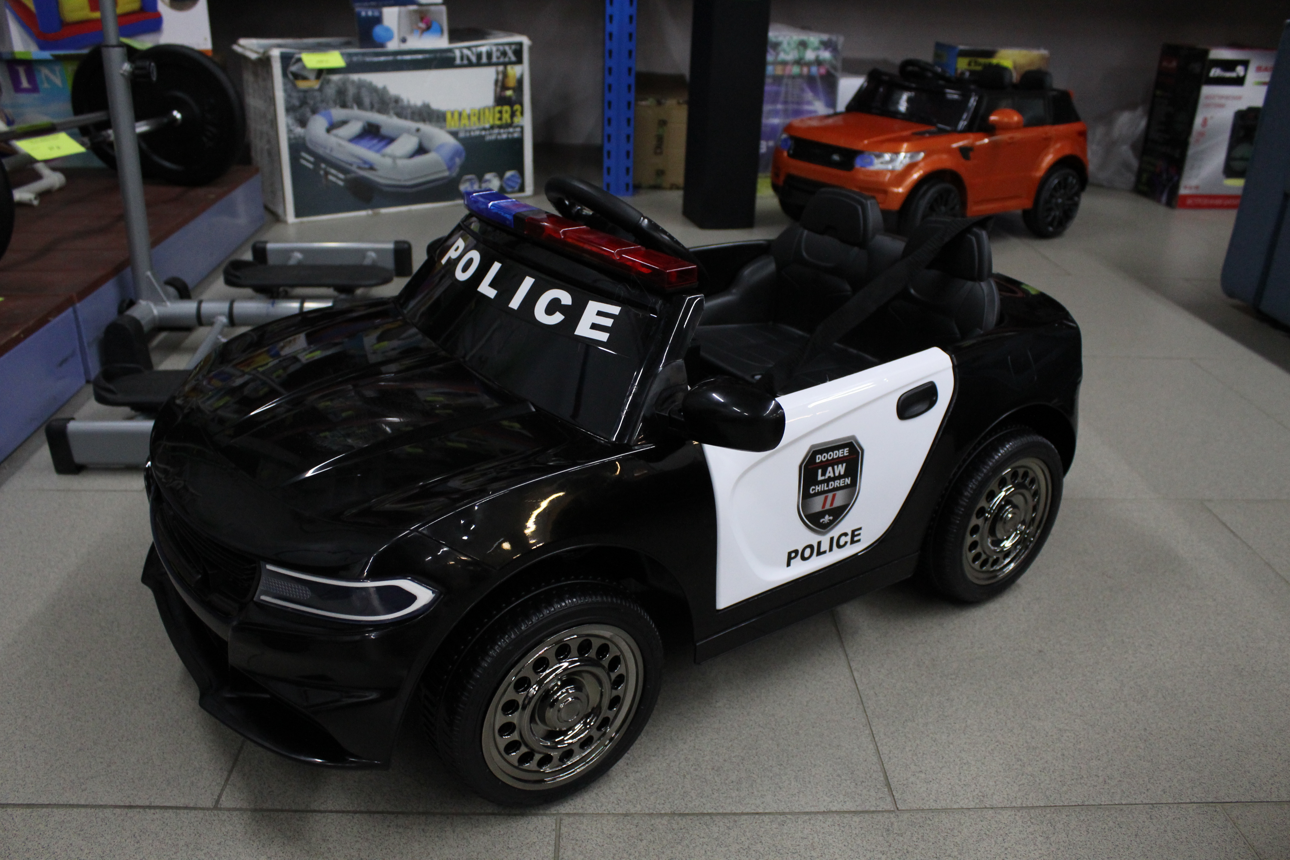 Детский электромобиль Sundays Police Dodge BJC666 чёрный - фото