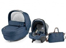 Коляска для новорожденного Peg-Perego Set Elite Urban Denim (короб, автокресло, сумка)  - фото