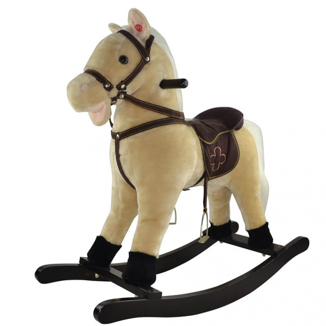 Качалка-лошадка музыкальная Pituso светло-бежевый GS2022 - фото