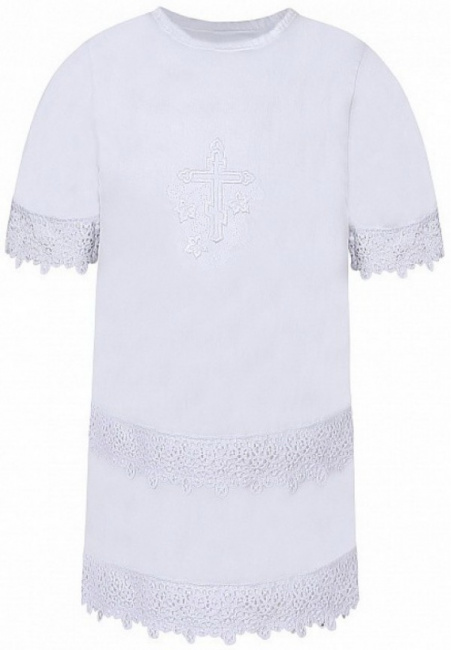 Рубашечка Для Крещения Сатин, Белая FE 15003 (68, 74, 80р)