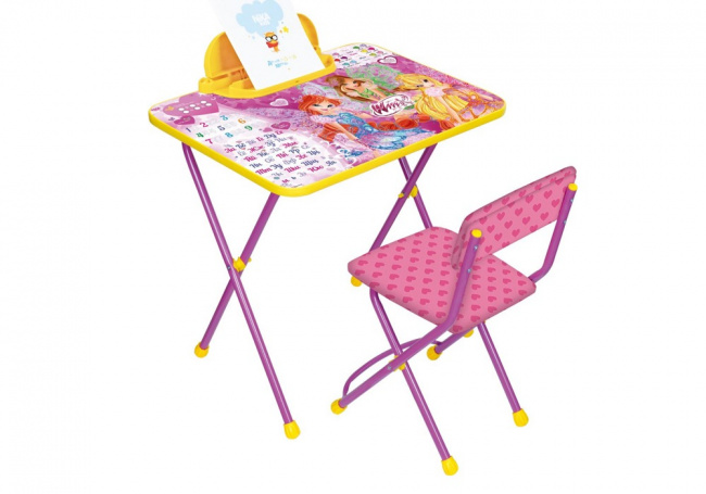 Набор детской мебели складной Винкс-2 пенал\стол\мягкий стул с подножкой В2А