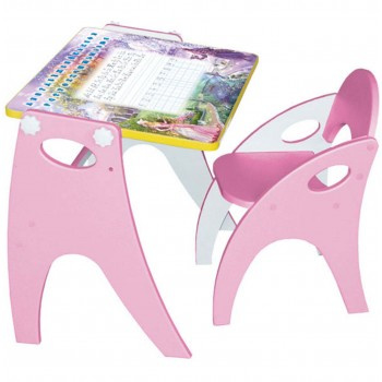 Набор детской мебели №1 розовый Зима-Лето (парта-мольберт+стульчик) 14-317