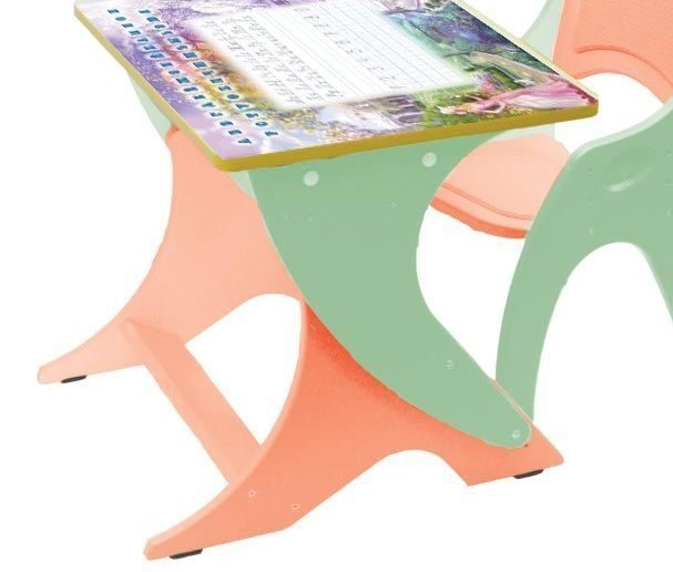 Набор детской мебели №1 эвкалипт оранжевый Зима-Лето (парта+стульчик) 14-354