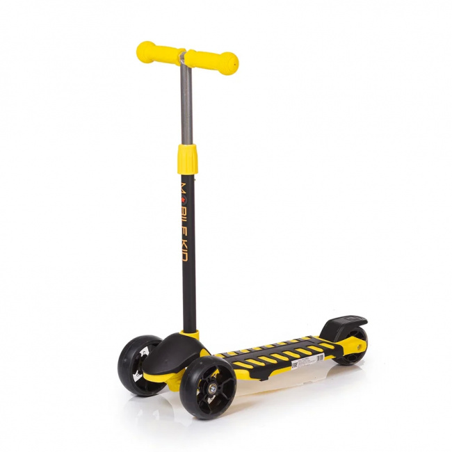 Самокат со светящимися колесами Mobile-Kid Startico SK103 Black/Yellow