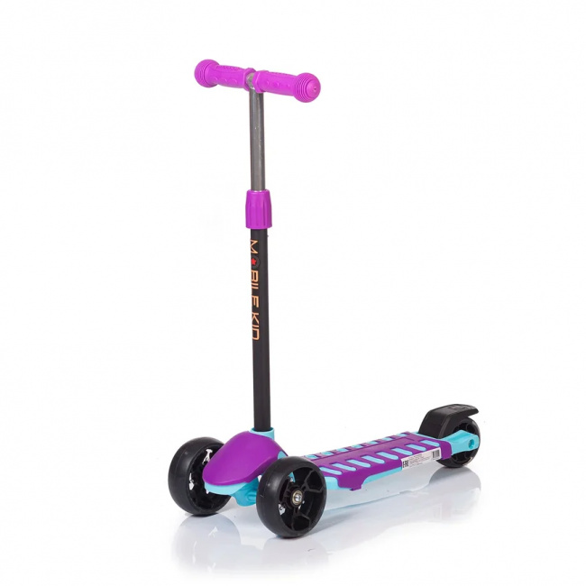 Самокат со светящимися колесами Mobile-Kid Startico SK103 Purple\Mint - фото