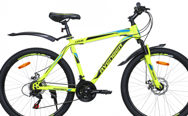 Велосипед Avenger C263D 26 Cине-желтый 2021