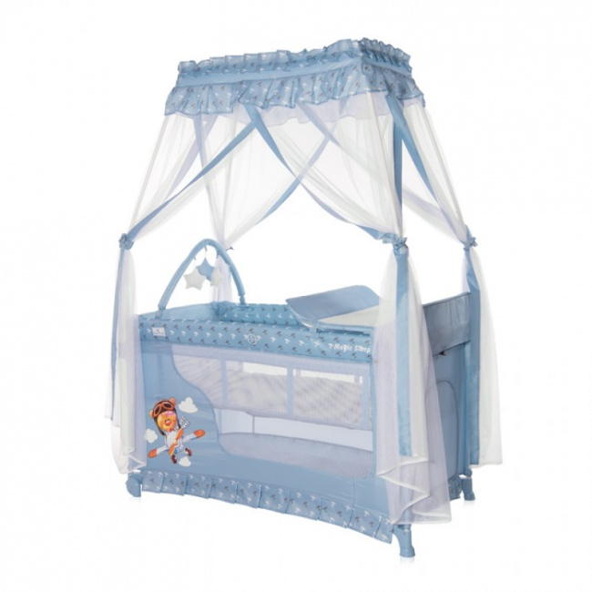 Манеж-кровать Lorelli Magic Sleep Blue Adventure 2021 Голубой
