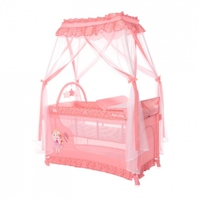 Манеж-кровать Lorelli Magic Sleep Pink Princess 2021 Розовый - фото
