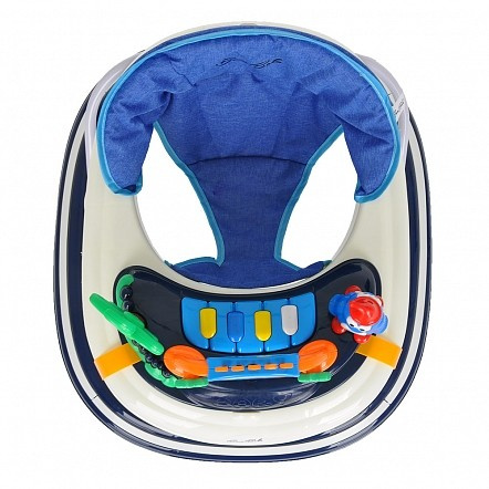 Ходунки Bambola Оазис 7 силик. колес, игрушки, музыка 64х56х52 Deep Blue Синий 619							 - фото2