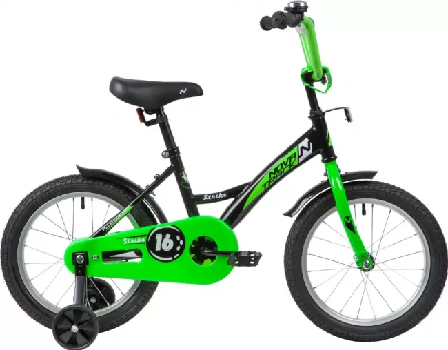 Велосипед Novatrack Strike 16 Чёрно-зелёный