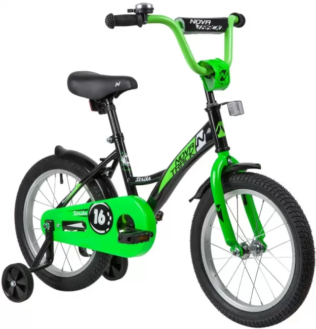Велосипед Novatrack Strike 16 Чёрно-зелёный - фото5