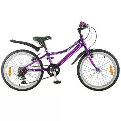 Велосипед Novatrack Alice 20 Фиолетовый 6 скоростей 2021