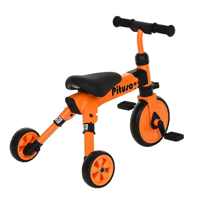 Велосипед Беговел трехколесный 2в1 Pituso Букашка Складной Orange Оранжевый AS003-orange - фото9