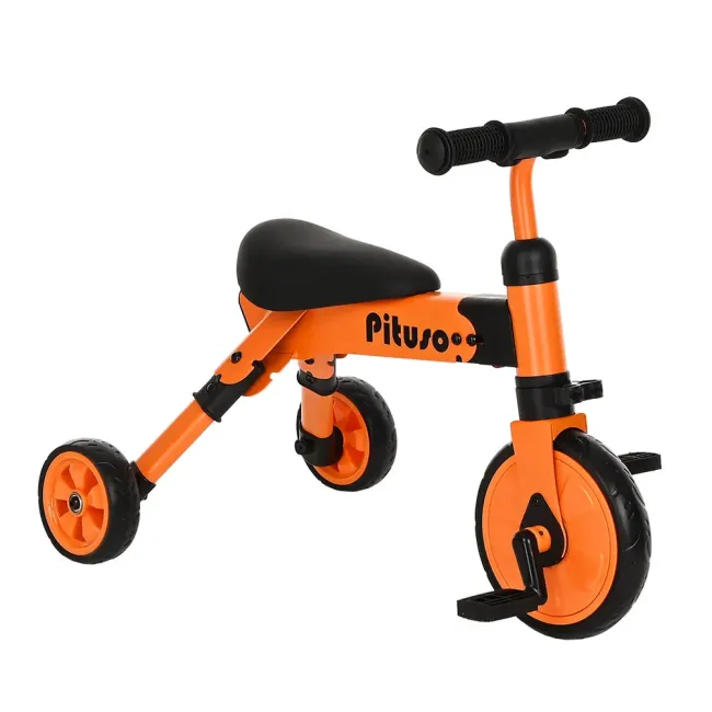 Велосипед Беговел трехколесный 2в1 Pituso Букашка Складной Orange Оранжевый AS003-orange - фото4