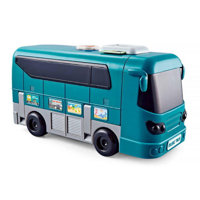 Игровой набор Трансформер Pituso Автомобилист-Школьный музыкальный автобус Blue Голубой HW21020335