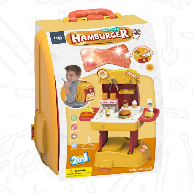 Игровой набор Pituso Кухня Шефбургер В рюкзаке HW21015164