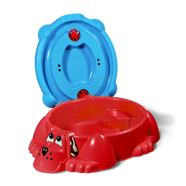 Песочница Собачка с крышкой Palplay Красный/Голубой 116,5х65,5х26,0 П-374