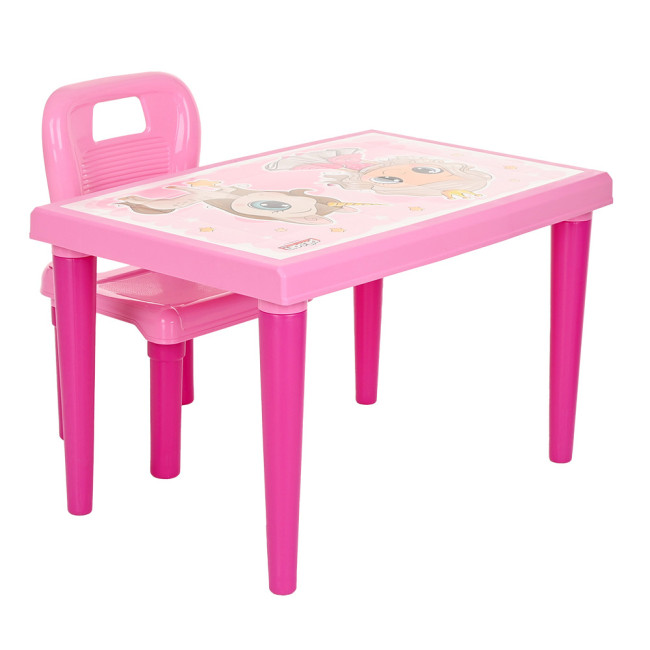 Набор Столик+1 стульчик Pilsan Pink Розовый 70х47х43,5см 03516