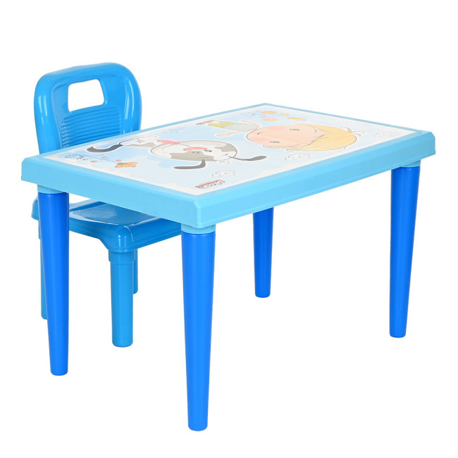 Набор Столик+1 стульчик Pilsan Blue Голубой 70х47х43,5см 03516