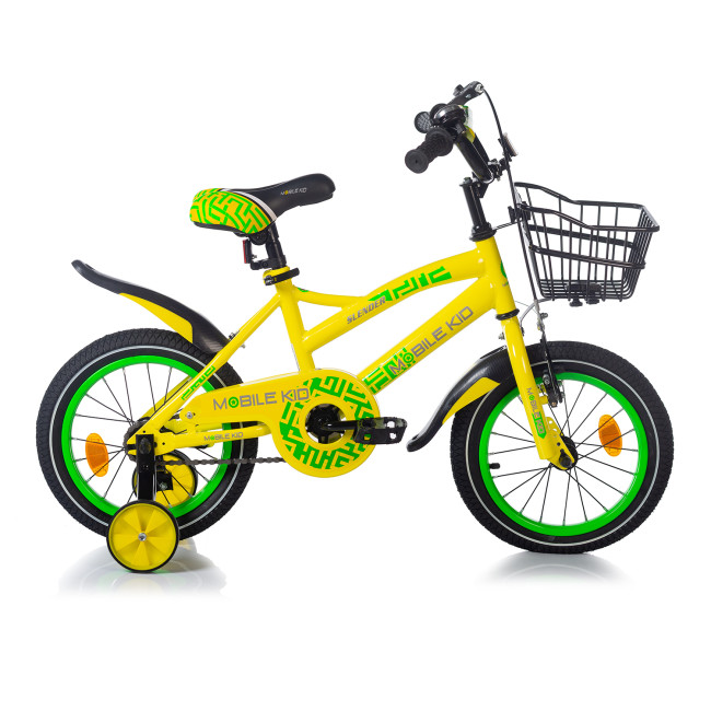 Велосипед детский Mobile Kid Slender 14 Жёлто-зелёный