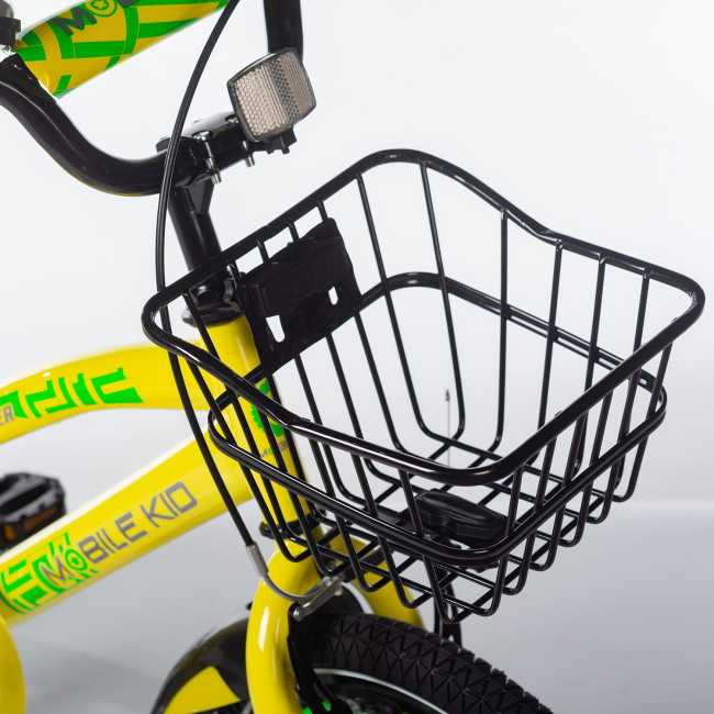 Велосипед детский Mobile Kid Slender 14 Жёлто-зелёный - фото4