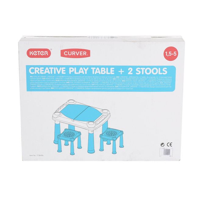 Стол +2 табуретки для детского творчества и игры с водой и песком Keter Creative (79x56x50h) 17184184