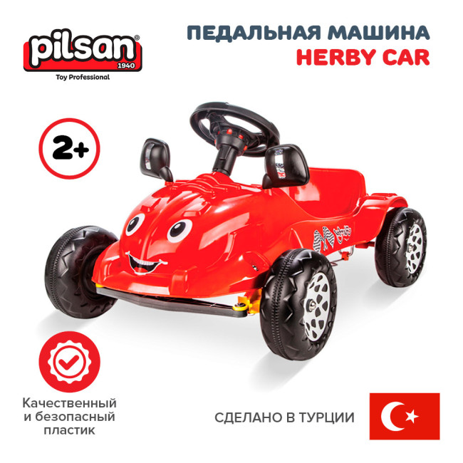 Педальная машина Pilsan Herby Car Red Красный 07302-Red