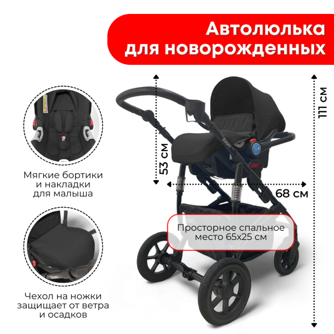 Коляска детская 3 в 1 Трансформер BubaGo Model Zoom Dark Grey Тёмно-серый BG 196-2 Коляска детская 3 в 1 Трансформер BubaGo Model Zoom Dark Grey Тёмно-серый BG 196-2