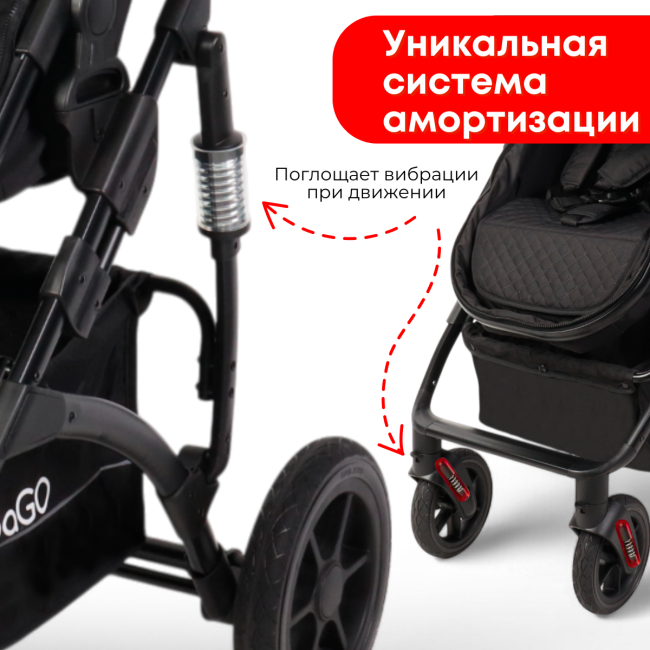 Коляска детская 3 в 1 Трансформер BubaGo Model Zoom Dark Grey Тёмно-серый BG 196-2 Коляска детская 3 в 1 Трансформер BubaGo Model Zoom Dark Grey Тёмно-серый BG 196-2