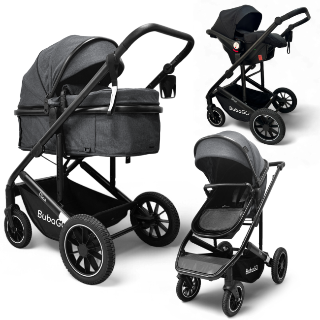 Коляска детская трансформер Bubago Dias  3 в 1 Серый BG 167-2 Коляска детская трансформер Bubago Dias  3 в 1 Серый BG 167-2
