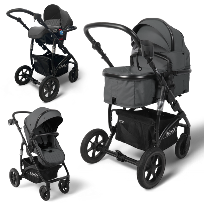 Коляска детская 3 в 1 Трансформер BubaGo Model Zoom Dark Grey Тёмно-серый BG 196-2 Коляска детская 3 в 1 Трансформер BubaGo Model Zoom Dark Grey Тёмно-серый BG 196-2