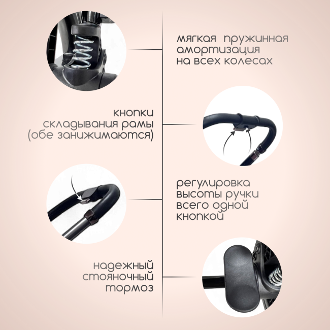 Коляска детская модульная BubaGO Niveta 3 в 1 Серый BG 192-2 Коляска детская модульная BubaGO Niveta 3 в 1 Серый BG 192-2