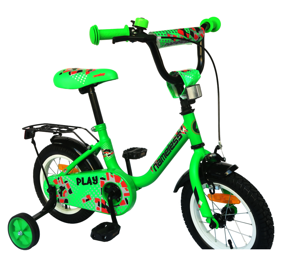Велосипед Nameless Play 14 зелено-черный 2021 - фото