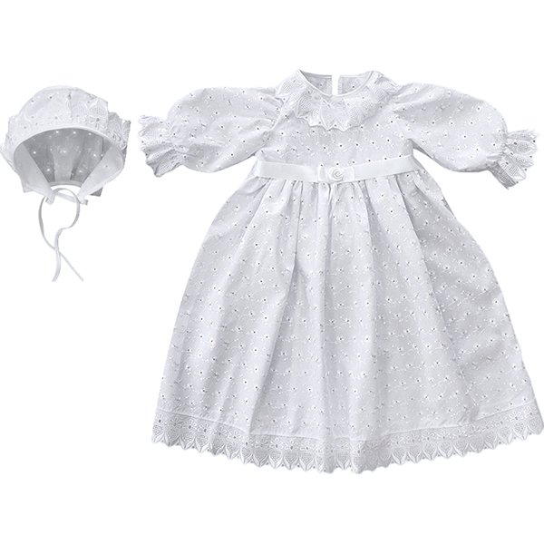 Крестильное платье и чепчик для девочки Little People (рост 62-68 см) - фото