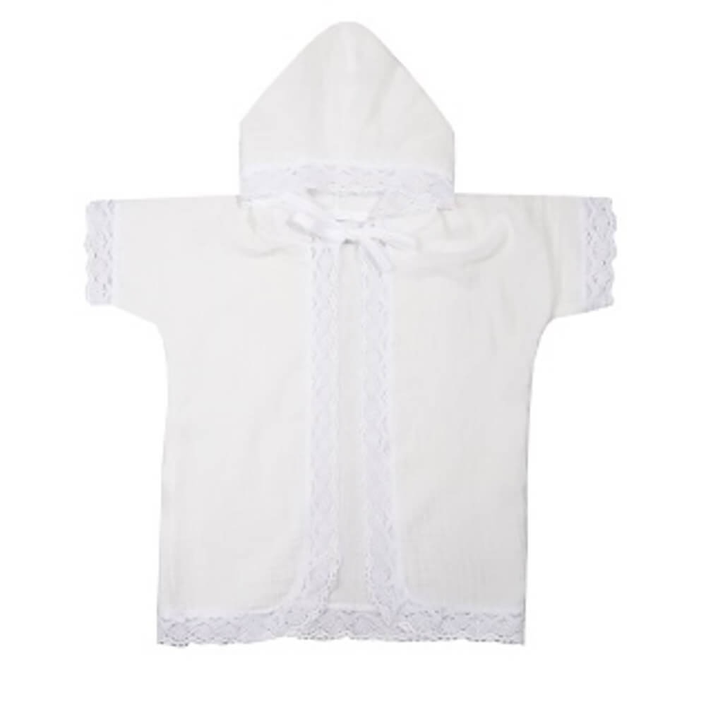 Крестильная рубашечка с капюшоном Babyedel Bambola р 48/74 Муслин Молочный - фото2
