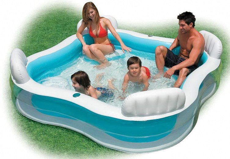 Надувной семейный бассейн Intex Swim Center Family Lounge 56475NP 229х229х66 см - фото2
