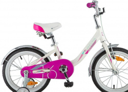 Велосипед Novatrack Ancona 16 (белый/розовый, 2018) (розовый/голубой, 2019) - фото