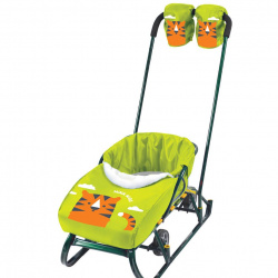 Сидение для санок с варежками Ника (лимонный, изумрудный, голубой) - фото