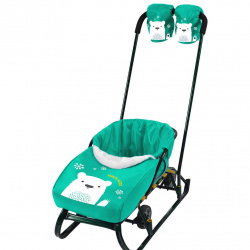 Сидение для санок с варежками Ника (лимонный, изумрудный, голубой) - фото2