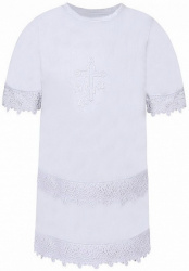 Рубашечка Для Крещения Сатин, Белая FE 15003 (68, 74, 80р) - фото