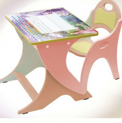 Набор детской мебели №1 Розовый персиковый Зима-Лето (парта+стульчик) 14-324 - фото