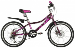 Велосипед Novatrack Alice 20 Пурпурный 6 скоростей 2021 - фото