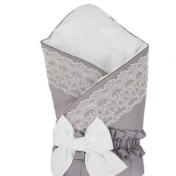 Одеяло-конверт с кружевом Pituso Кружевной Серый - фото