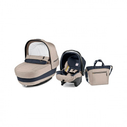 Коляска для новорожденного Peg Perego Set Elite Luxe Beige (короб, автокресло, сумка) - фото