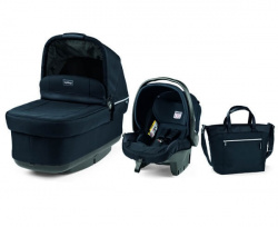 Коляска для новорожденного Peg-Perego Set Pop Up Luxe Bluenight короб, автокресло, сумка - фото