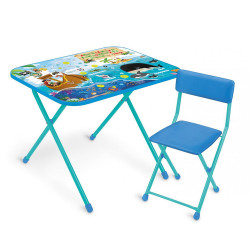 Набор детской мебели Ника Стол и стул С пиратами Голубой 3-7 лет NK-75A/2 - фото