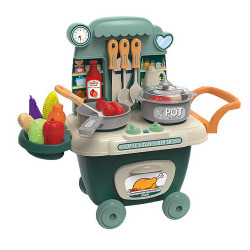 Игровой набор Pituso Кухня Taste Kitchen на колесиках 26 элементов Green Зелёная HW21020621-Green - фото